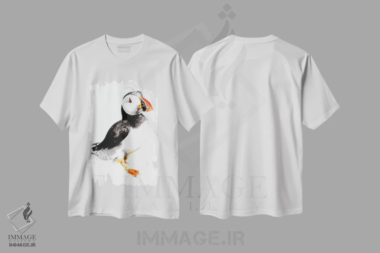 تیشرت سفید طرح دار پافین ۲، دکور معاصر اثر سو بنگ لیم | immage.ir