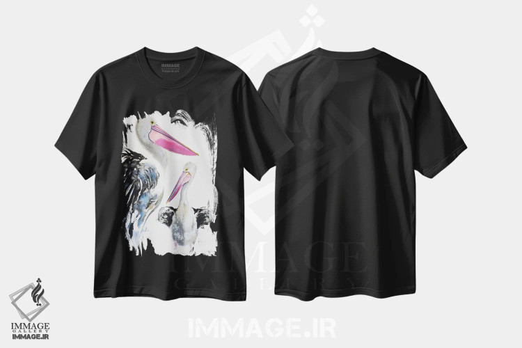 تیشرت مشکی طرح دار پلیکان باوقار، دکور ساحلی اثر سو بنگ لیم | immage.ir