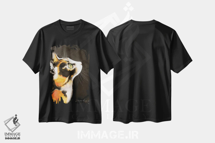 تیشرت مشکی طرح دار نگرنده شبانه، دکور معاصر اثر سو بنگ لیم | فروشگاه ایماژ