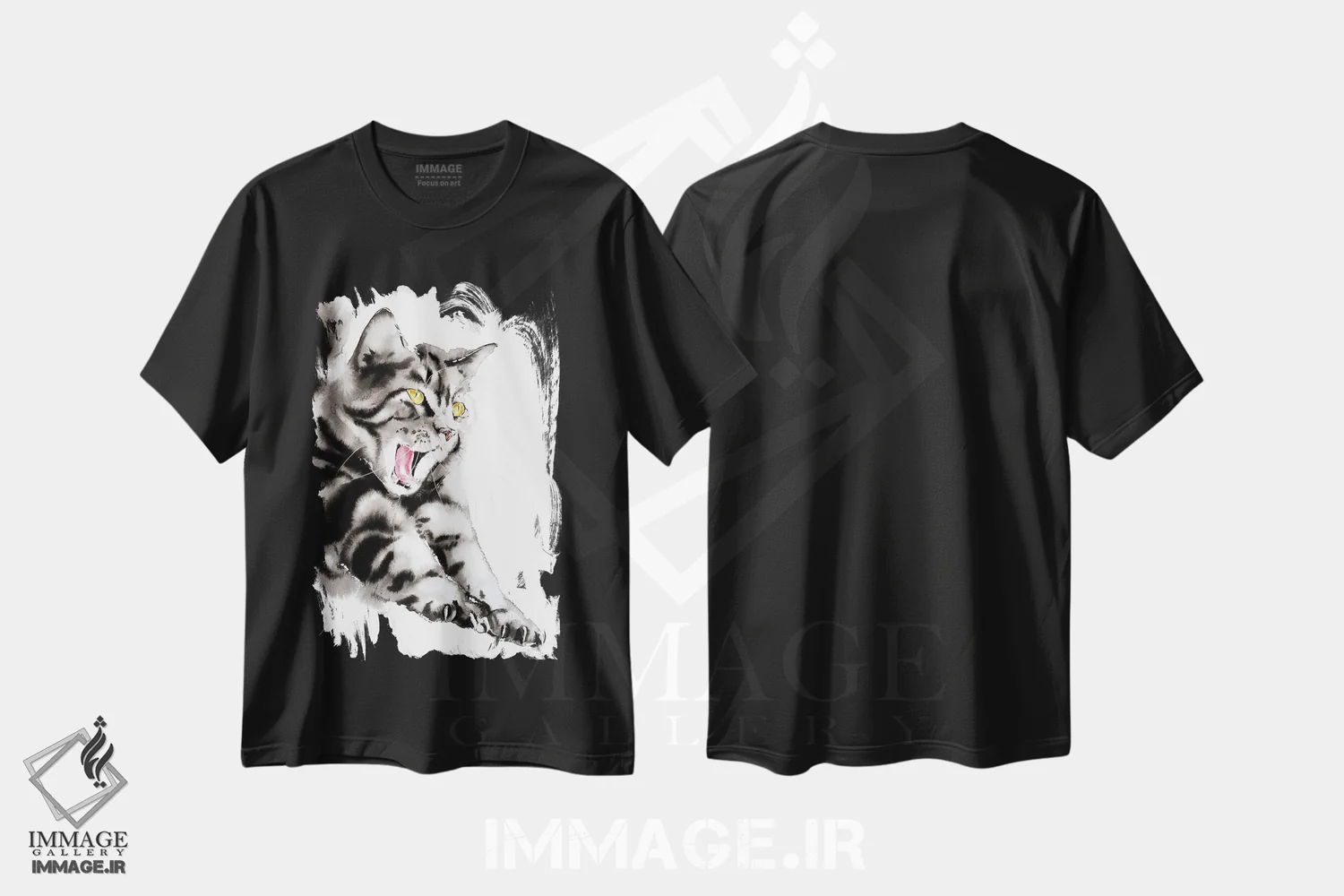 تیشرت مشکی طرح دار خمیازه لذت بخش، دکور معاصر اثر سو بنگ لیم | immage.ir