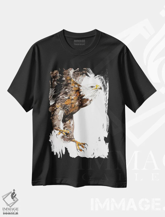 تیشرت مشکی طرح دار قدرت عقاب ۲، دکور آمریکایی اثر سو بنگ لیم | فروشگاه ایماژ
