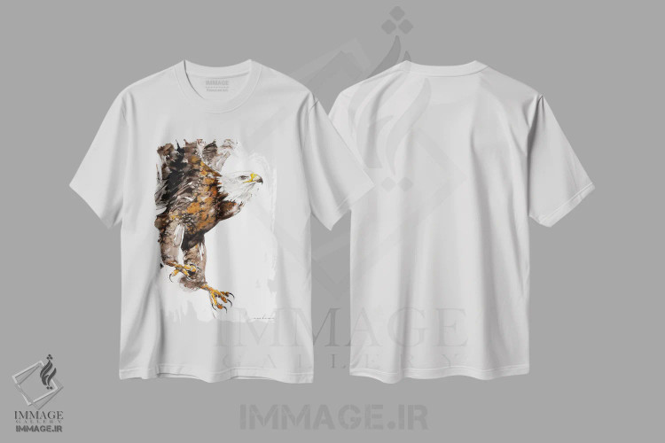 تیشرت سفید طرح دار قدرت عقاب ۲، دکور آمریکایی اثر سو بنگ لیم | immage.ir