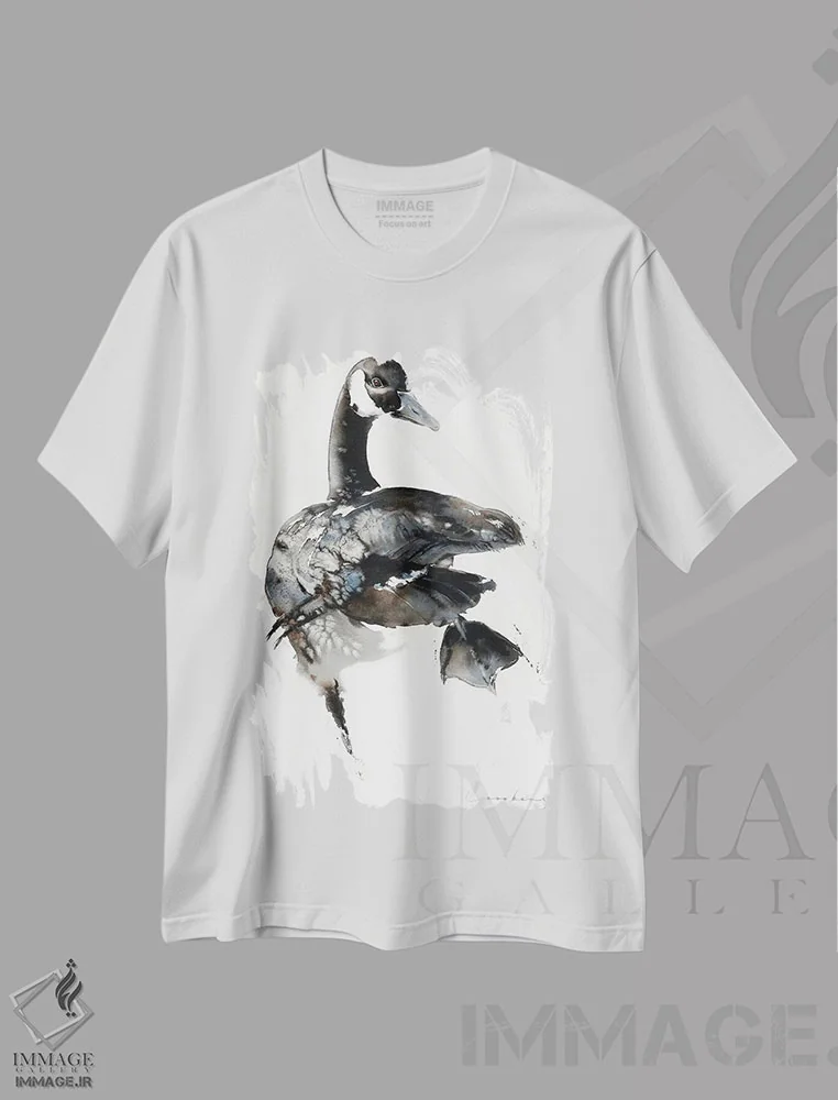 تیشرت سفید طرح دار رقص غازها، مدیوم اثر سو بنگ لیم | فروشگاه ایماژ