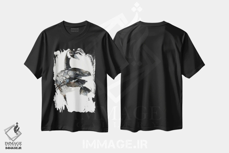 تیشرت مشکی طرح دار رقص غازها، مدیوم اثر سو بنگ لیم | immage.ir