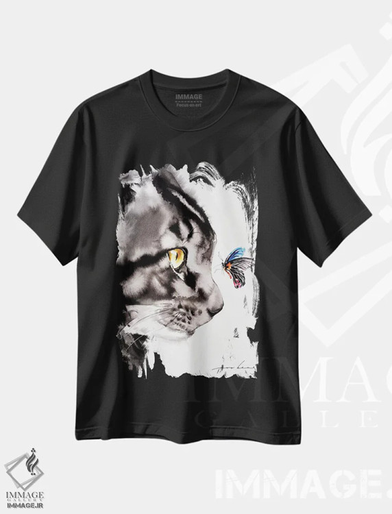 تیشرت مشکی طرح دار برخورد نزدیک I، مدیوم اثر سو بنگ لیم | فروشگاه ایماژ
