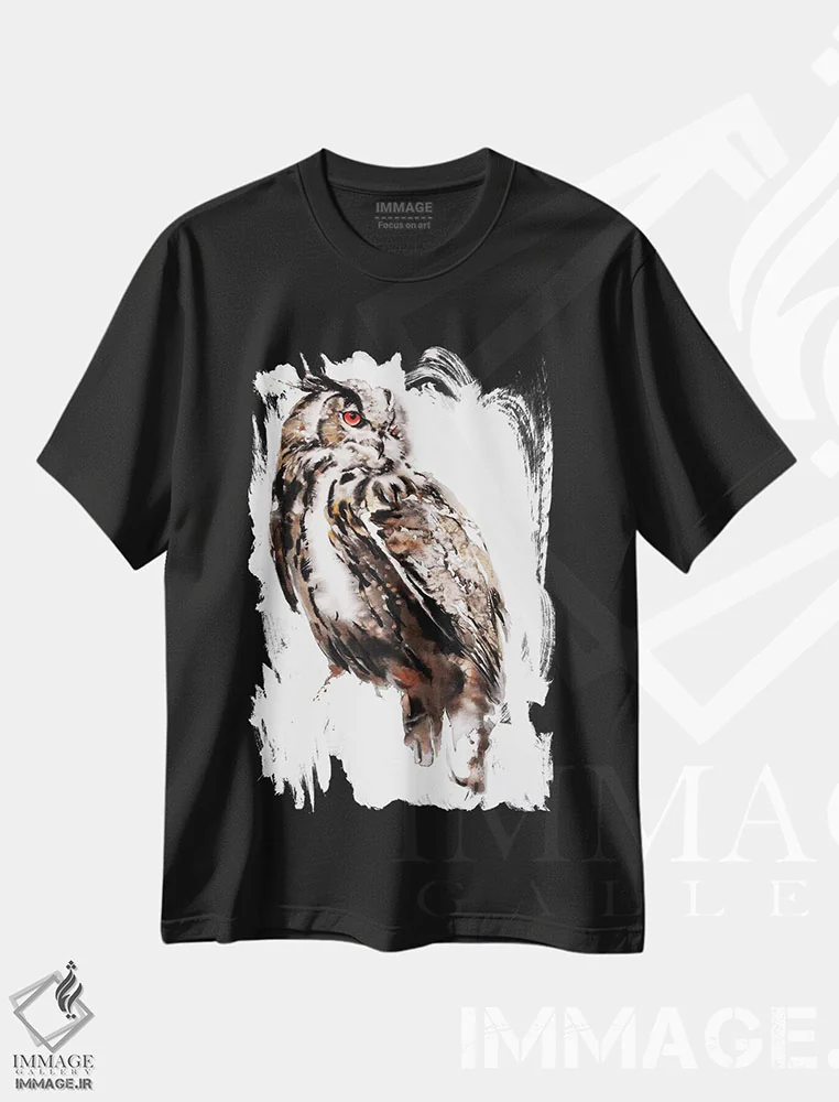 تیشرت مشکی طرح دار خرد، مدیوم اثر سو بنگ لیم | فروشگاه ایماژ