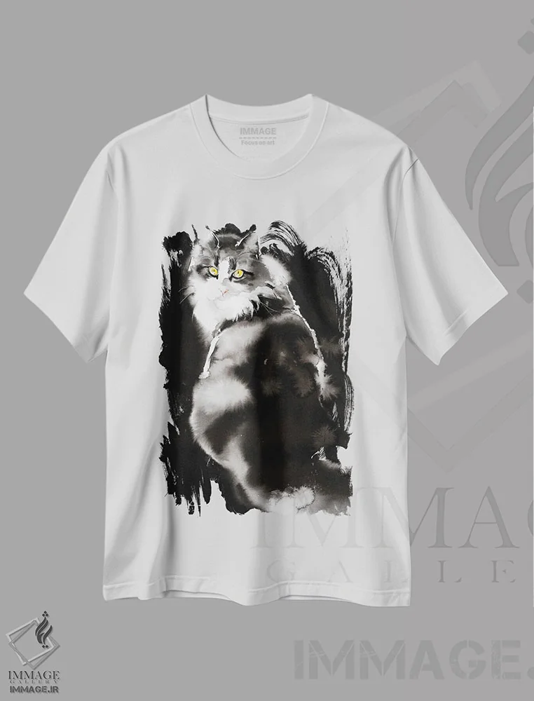 تیشرت سفید طرح دار دنبال من بیا، دکور معاصر اثر سو بنگ لیم | فروشگاه ایماژ