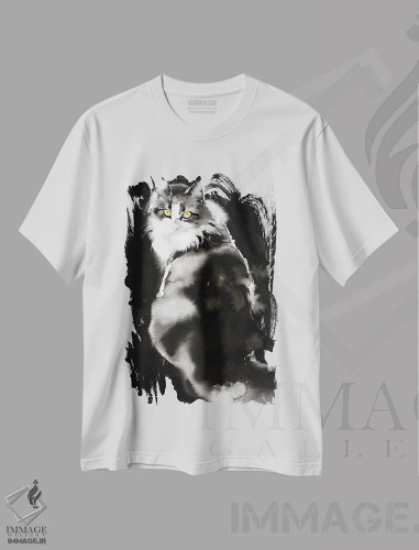 تیشرت سفید طرح دار دنبال من بیا، دکور معاصر اثر سو بنگ لیم | فروشگاه ایماژ