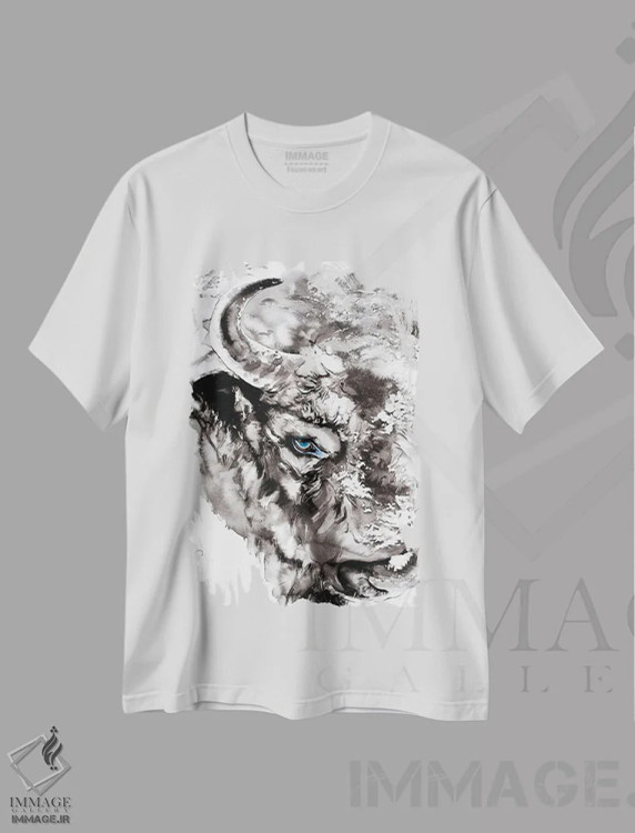 تیشرت سفید طرح دار نیو V، دکور معاصر اثر سو بنگ لیم | فروشگاه ایماژ