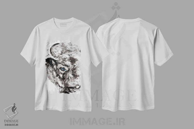 تیشرت سفید طرح دار نیو V، دکور معاصر اثر سو بنگ لیم | فروشگاه ایماژ