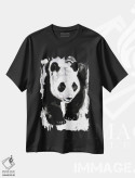 تیشرت مشکی طرح دار رد پای پاندا، هنر فاخر معاصر اثر سو بنگ لیم | فروشگاه ایماژ