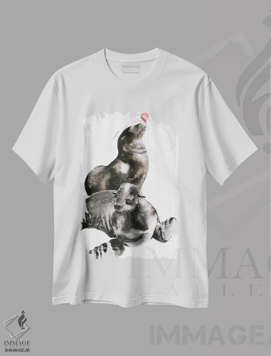 تیشرت سفید طرح دار لذت آرامش، هنر فاخر معاصر اثر سو بنگ لیم | فروشگاه ایماژ