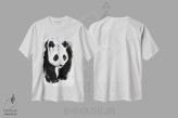تیشرت سفید طرح دار رد پای پاندا، هنر فاخر معاصر اثر سو بنگ لیم | immage.ir