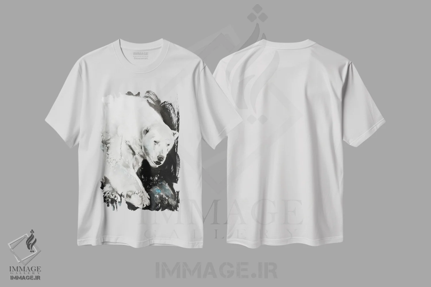 تیشرت سفید طرح دار هیولای یخی، هنر فاخر معاصر اثر سو بنگ لیم | فروشگاه ایماژ