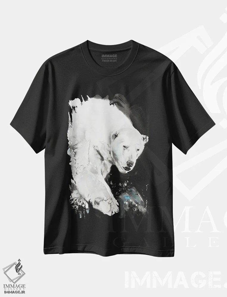 تیشرت مشکی طرح دار هیولای یخی، هنر فاخر معاصر اثر سو بنگ لیم | immage.ir