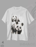 تیشرت سفید طرح دار جفت پاندا، هنر فاخر معاصر اثر سو بنگ لیم | فروشگاه ایماژ