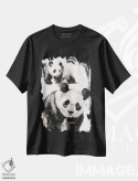 تیشرت مشکی طرح دار جفت پاندا، هنر فاخر معاصر اثر سو بنگ لیم | immage.ir