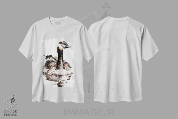 تیشرت سفید طرح دار بازتاب های اردک نر، دکور معاصر اثر سو بنگ لیم | فروشگاه ایماژ