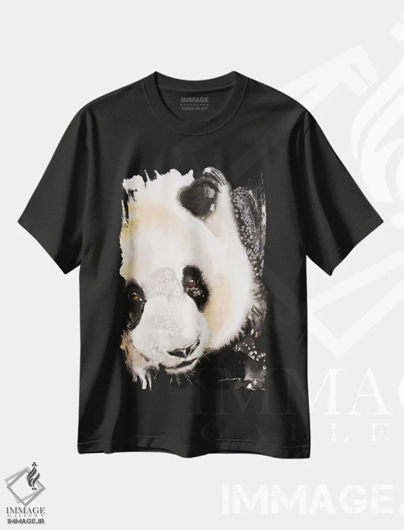 تیشرت مشکی طرح دار آزمایش پاندا II، دکور معاصر اثر سو بنگ لیم | فروشگاه ایماژ