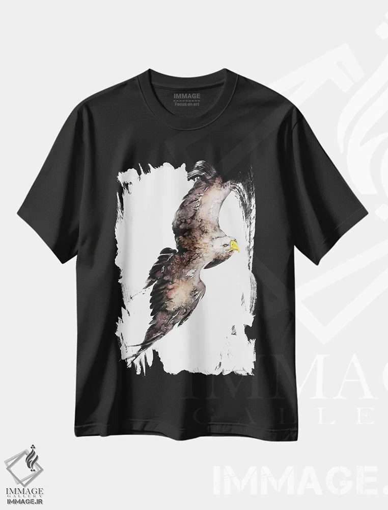 تیشرت مشکی طرح دار اوج گیری بر فراز II، دکور معاصر اثر سو بنگ لیم | فروشگاه ایماژ