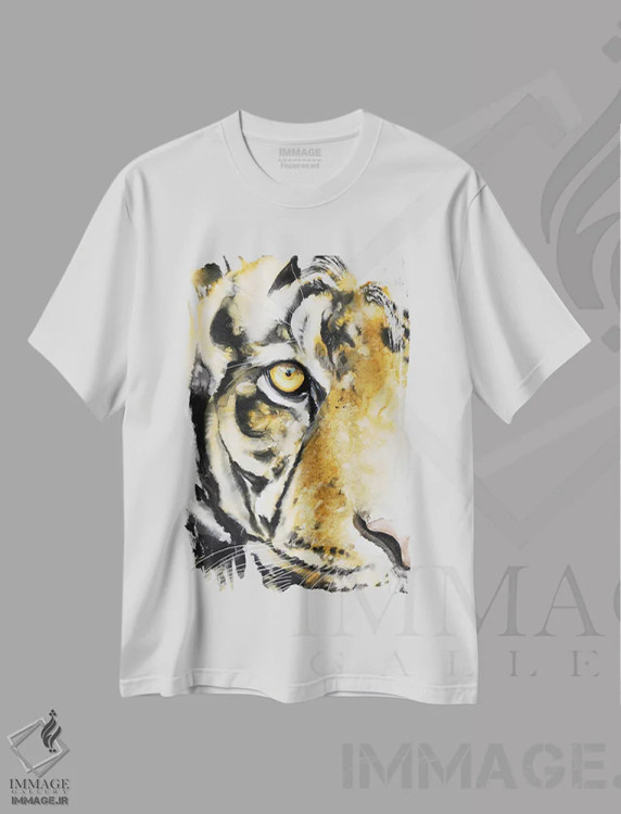 تیشرت سفید طرح دار ببر آبی II، دکور معاصر اثر سو بنگ لیم | immage.ir