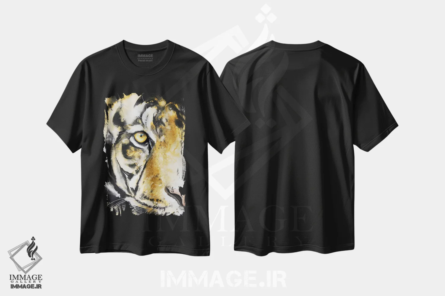 تیشرت مشکی طرح دار ببر آبی II، دکور معاصر اثر سو بنگ لیم | فروشگاه ایماژ