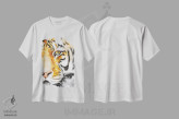 تیشرت سفید طرح دار ببر آبی، دکور معاصر اثر سو بنگ لیم | فروشگاه ایماژ