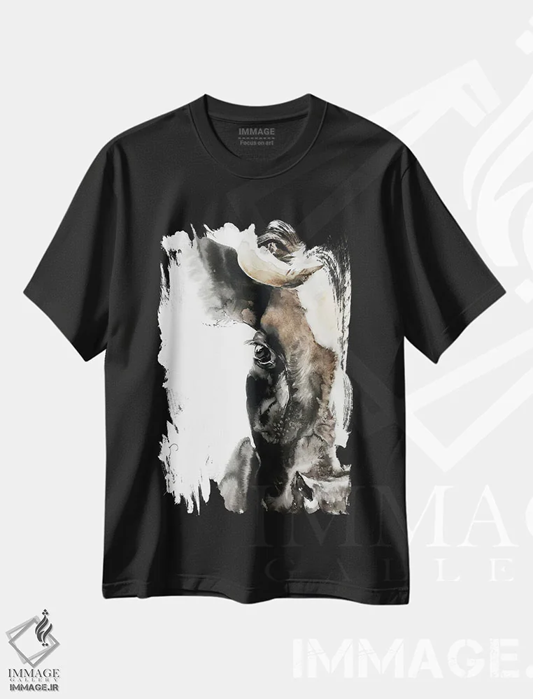 تیشرت مشکی طرح دار نیو ۷، دکور معاصر اثر سو بنگ لیم | immage.ir