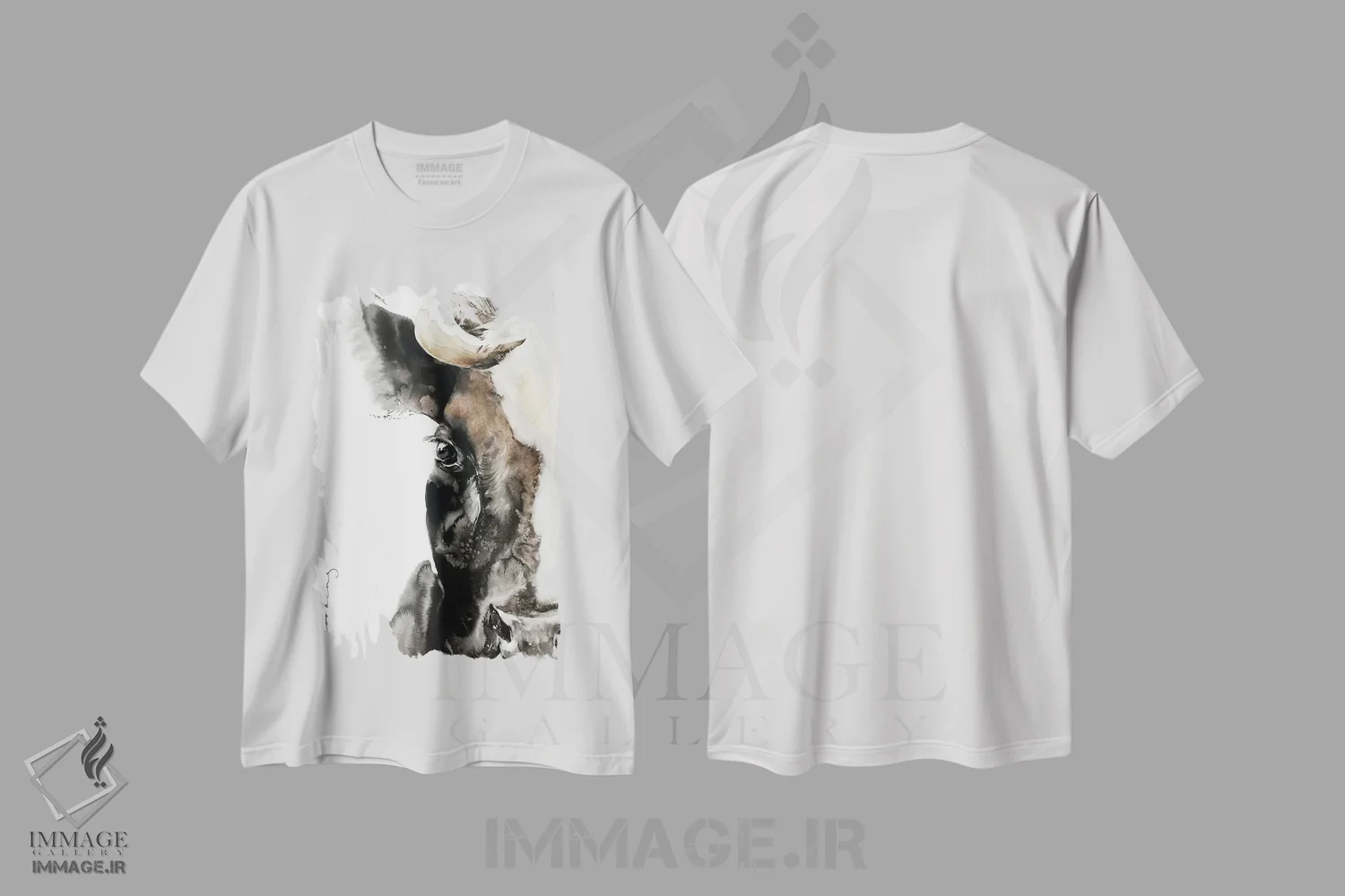 تیشرت سفید طرح دار نیو ۷، دکور معاصر اثر سو بنگ لیم | فروشگاه ایماژ