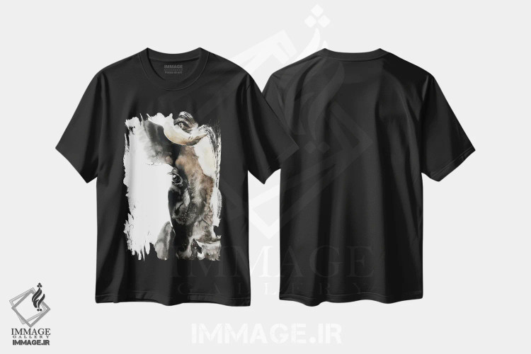 تیشرت مشکی طرح دار نیو ۷، دکور معاصر اثر سو بنگ لیم | immage.ir