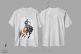 تیشرت سفید طرح دار سواری بر برامبی، دکور معاصر اثر سو بنگ لیم | immage.ir