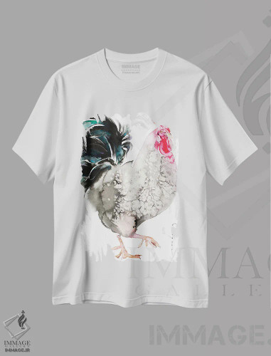 تیشرت سفید طرح دار پا پیش گذاشته III، دکور معاصر اثر سو بنگ لیم | فروشگاه ایماژ