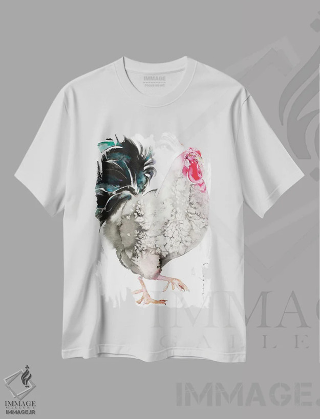 تیشرت سفید طرح دار پا پیش گذاشته III، دکور معاصر اثر سو بنگ لیم | فروشگاه ایماژ