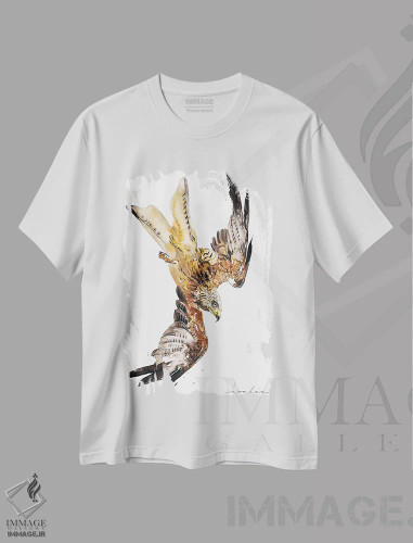 تیشرت سفید طرح دار بادبادک قرمز در پرواز، تزئینی اثر سو بنگ لیم | فروشگاه ایماژ
