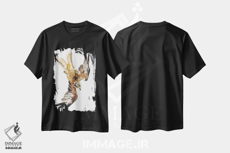 تیشرت مشکی طرح دار بادبادک قرمز در پرواز، تزئینی اثر سو بنگ لیم | immage.ir