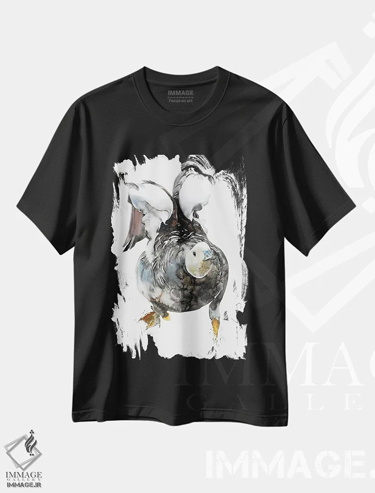 تیشرت مشکی طرح دار بال های لرزان، تزئینی اثر سو بنگ لیم | فروشگاه ایماژ