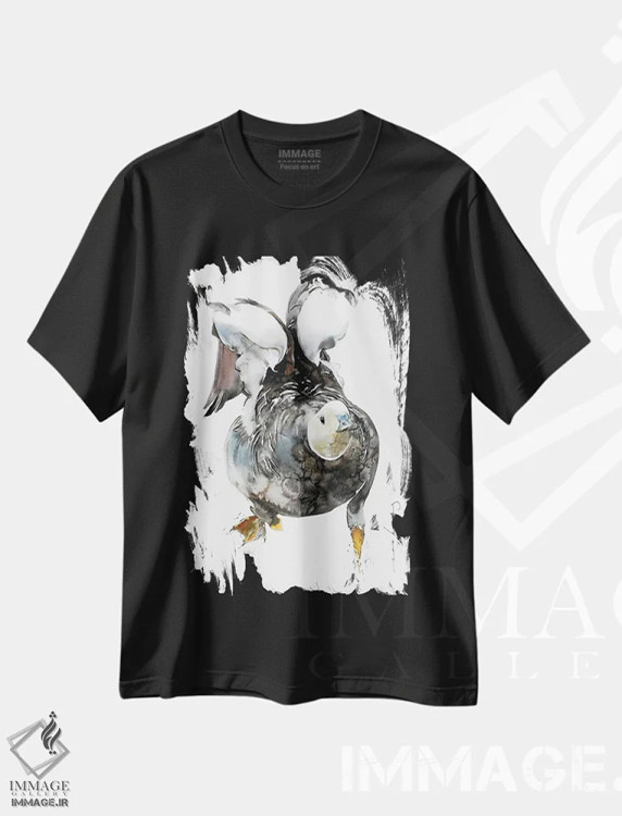 تیشرت مشکی طرح دار بال های لرزان، تزئینی اثر سو بنگ لیم | فروشگاه ایماژ