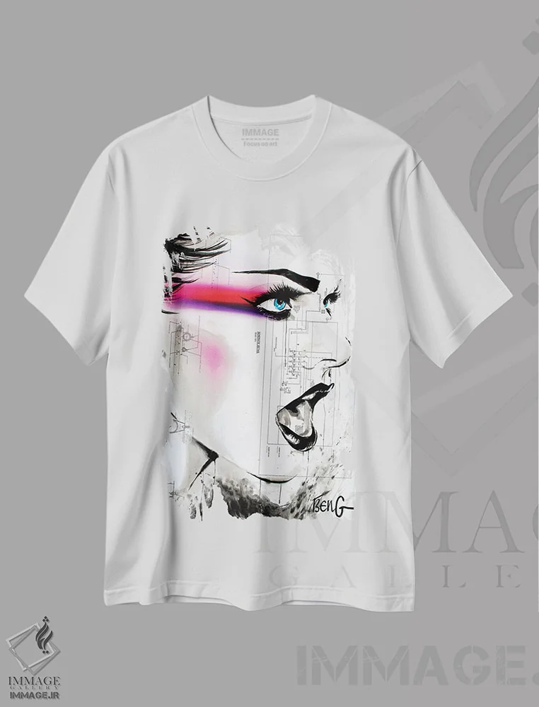 تیشرت سفید طرح دار زن معاصر VIII، مدیوم اثر سو بنگ لیم | فروشگاه ایماژ