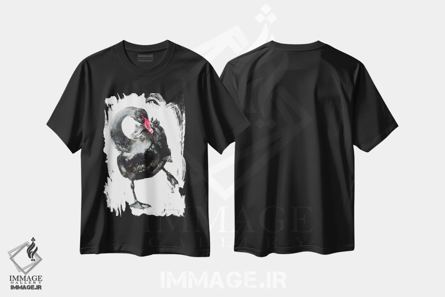تیشرت مشکی طرح دار رقص باله قو II، دکور معاصر اثر سو بنگ لیم | فروشگاه ایماژ