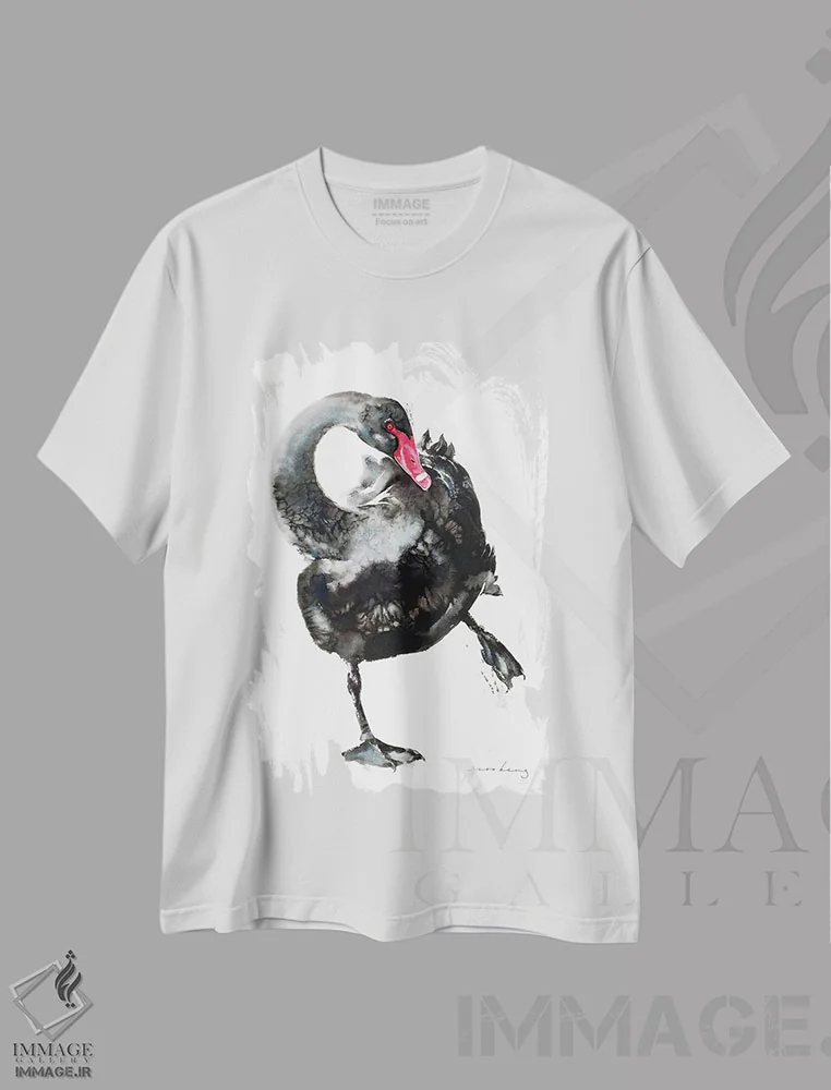 تیشرت سفید طرح دار رقص باله قو II، دکور معاصر اثر سو بنگ لیم | immage.ir