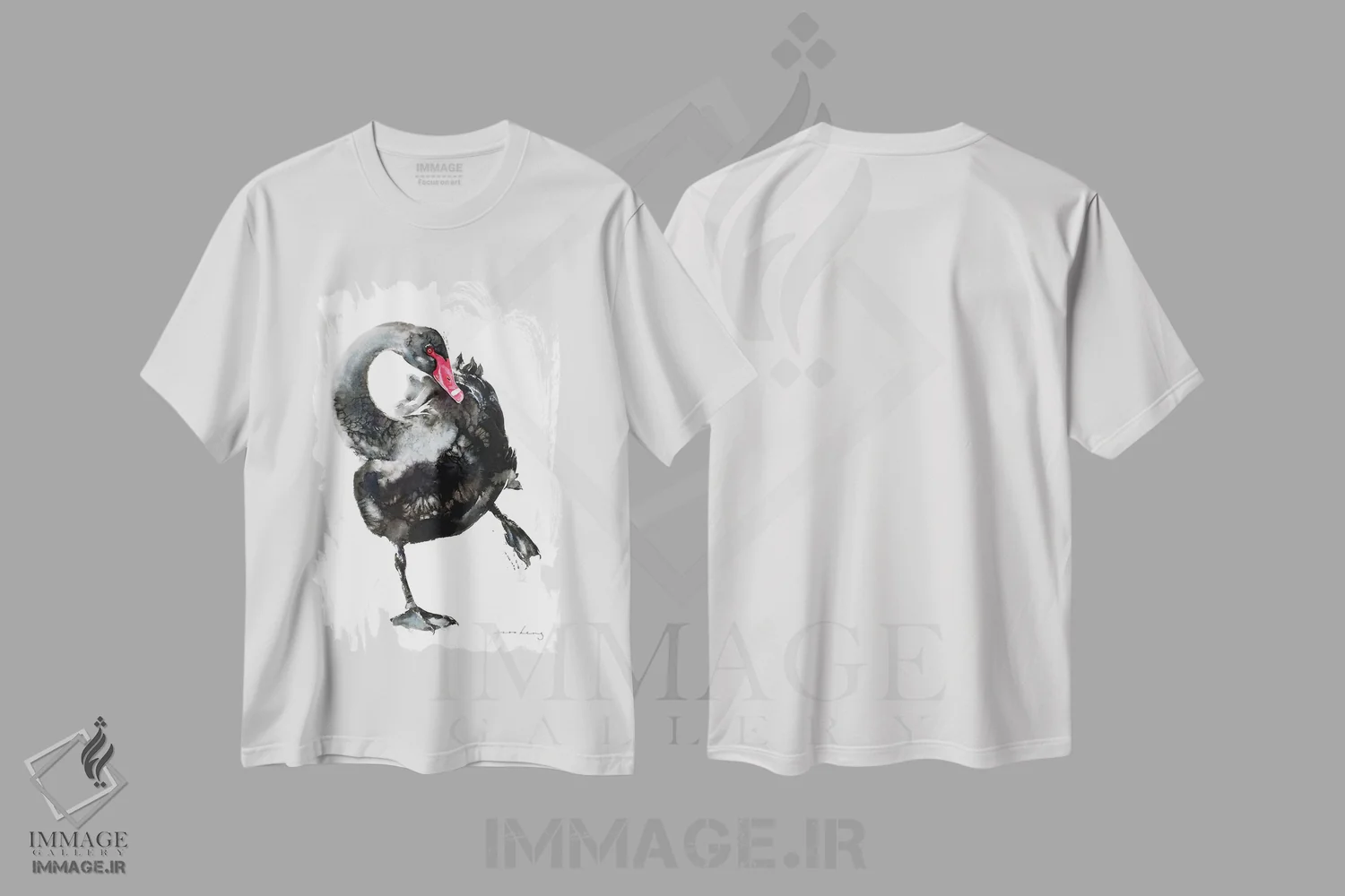 تیشرت سفید طرح دار رقص باله قو II، دکور معاصر اثر سو بنگ لیم | immage.ir