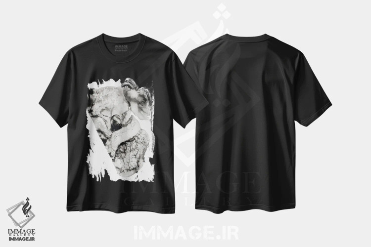 تیشرت مشکی طرح دار چشمک کوآلا، هنر فاخر معاصر اثر سو بنگ لیم | فروشگاه ایماژ