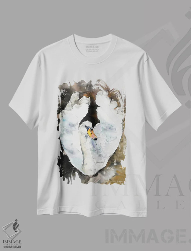 تیشرت سفید طرح دار وقار قو، هنر فاخر معاصر اثر سو بنگ لیم | فروشگاه ایماژ