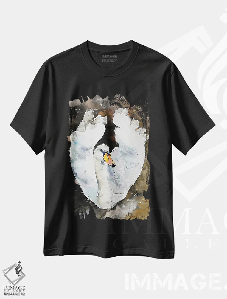 تیشرت مشکی طرح دار وقار قو، هنر فاخر معاصر اثر سو بنگ لیم | immage.ir