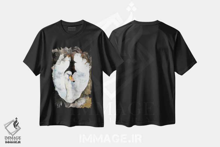 تیشرت مشکی طرح دار وقار قو، هنر فاخر معاصر اثر سو بنگ لیم | immage.ir