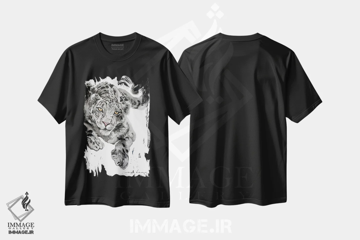 تیشرت مشکی طرح دار خال پلنگ، دکور معاصر اثر سو بنگ لیم | immage.ir