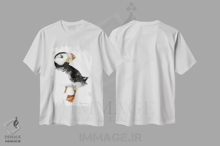تیشرت سفید طرح دار شگفتی ماهی مرغ دریایی، دکور معاصر اثر سو بنگ لیم | immage.ir
