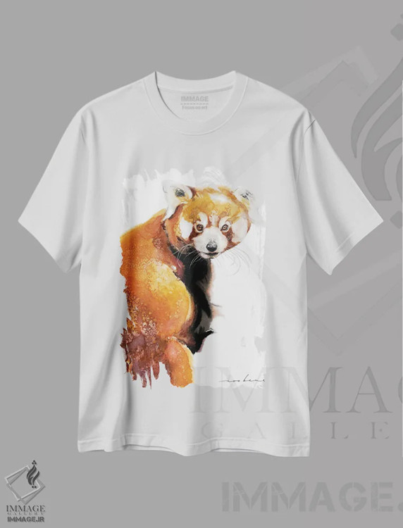 تیشرت سفید طرح دار افسون پاندا قرمز، دکور معاصر اثر سو بنگ لیم | immage.ir