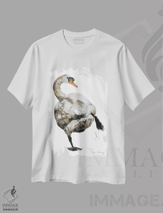 تیشرت سفید طرح دار هیپ هاپ قو، دکور معاصر اثر سو بنگ لیم | فروشگاه ایماژ