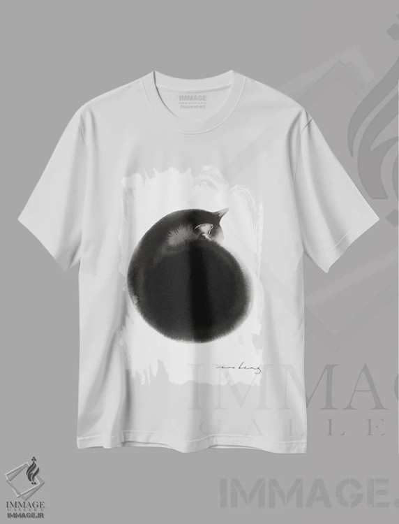 تیشرت سفید طرح دار خواب بعد از ظهر II، هنر تزئینی سیاه و سفید اثر سو بنگ لیم | immage.ir